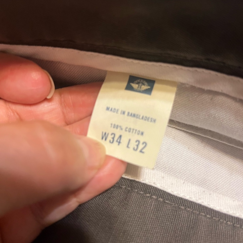 Dockers Classic Fit Chinos/Khakis - Men's W34 L32 - Brown/Gray, 100% Cotton - Picture 10 of 10